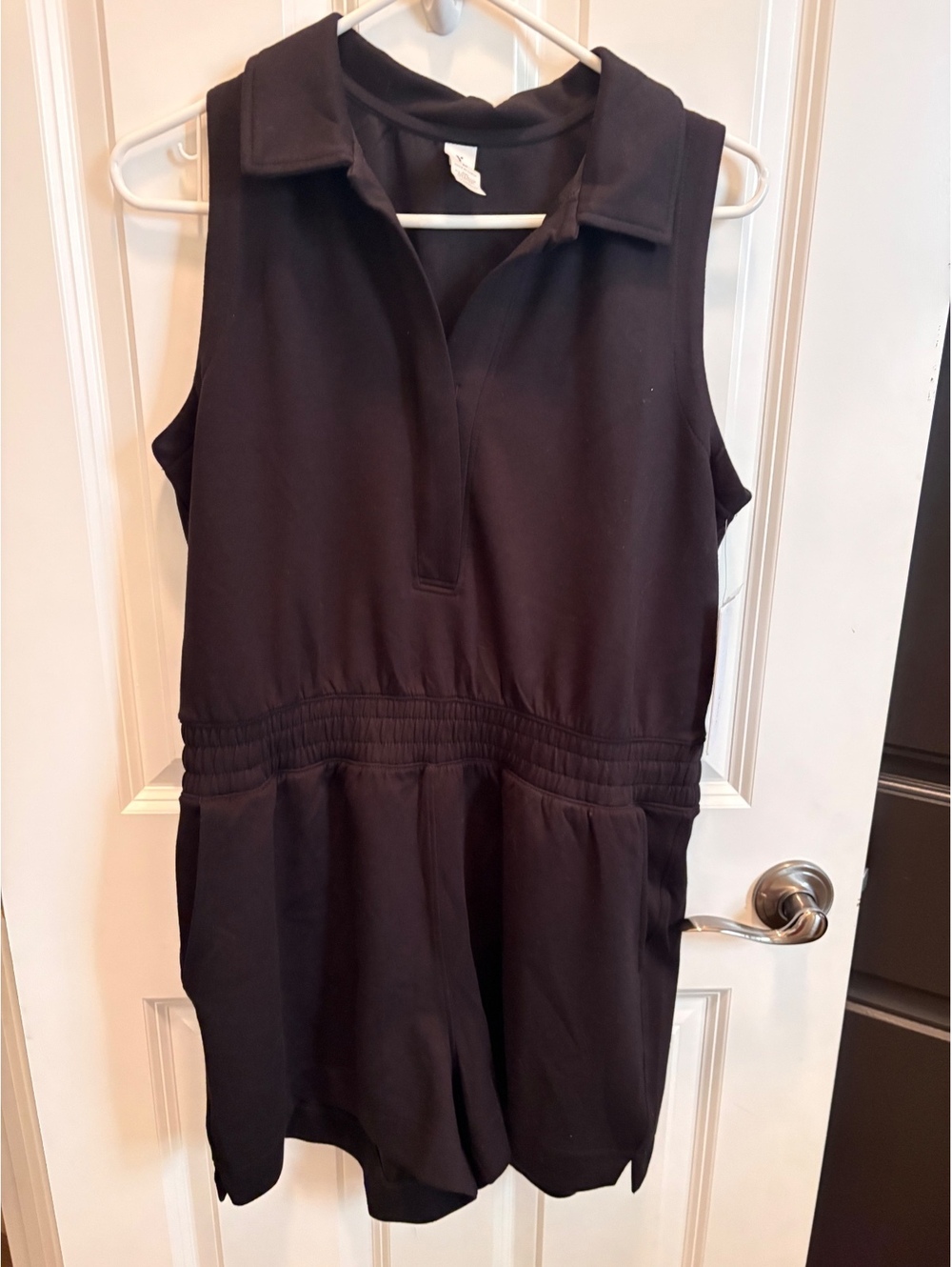 Yogalicious Softlite Metro Maven Black Polo Romper M NWT